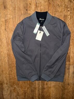 The Commons Men's Gray Bomber Jacket - Classic Zip-Front